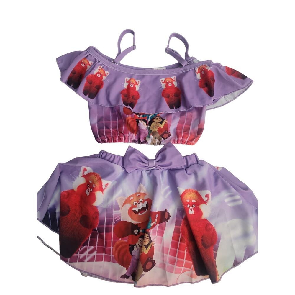 Girls Skirt and Top Set Purple with Character Size 5T